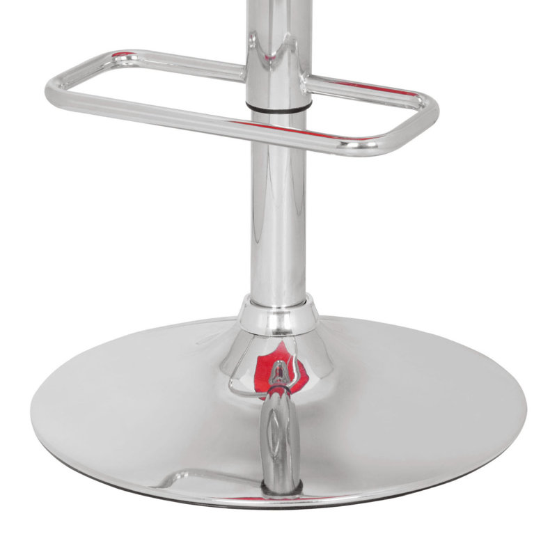 Tabouret pivotant réglable avec mobilité à 360 ° et conception ergonomique, Rouge / argenté