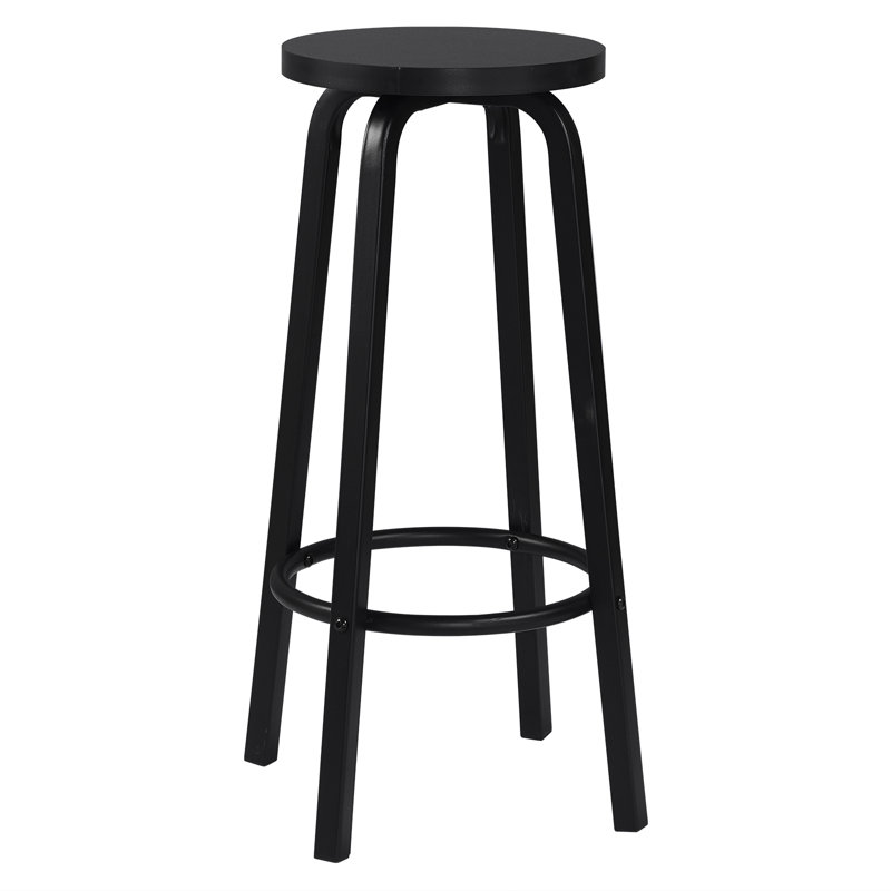 Hayesville Counter Stool with Metal Frame, Black, Black
