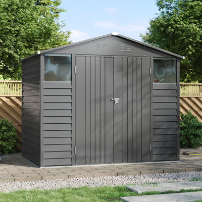 8x5.7FT Metal Apex Roof Garden Storage Shed