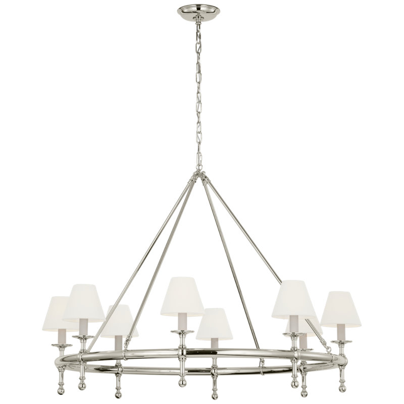 Classic 8 - Light Chandelier, Polished Nickel