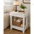 22'' Solid Reclaimed Wood End Table with Shelf | Rustic Side Table | Fully Assembled Accent Table (White)-822248768