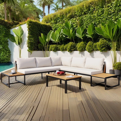 4-Piece Patio Sofa Set with Cushions