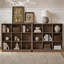 Bibliothèque Abrianna de style ferme moderne, 2 niveaux, 8 cubes, 145 cm (57,1 po), coins arrondis et base renforcée.-1454321878-1500715023
