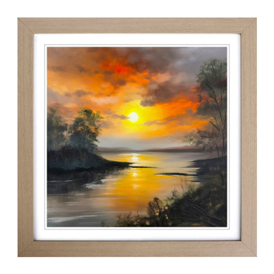 Sunrise Oil Painting No.3 - Framed Print