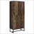 Rustic Oak And Gunmetal 8-Shelf Accent Cabinet-910401382