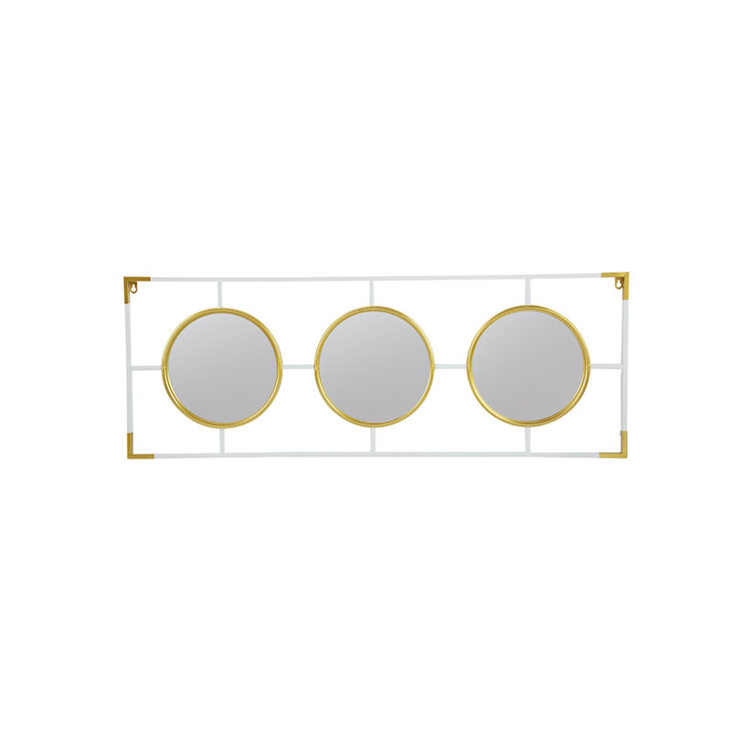 Miroir mural 15,5 x 43,5 po avec cadre doré et blanc - Élégance intemporelle pour la décoration intérieure