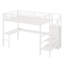 Lit mezzanine haut avec bureau en L et garde-robe