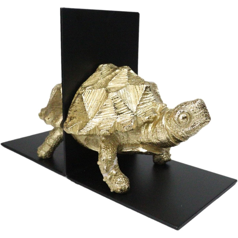 Tortue marine nautique avec serre-livres à pointes, ensemble de sculptures 6 po