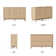 Seyla 55'' Sideboard with Solid Wood Legs & 2 Adjustable Shelves, Four Curved Fluted Door
