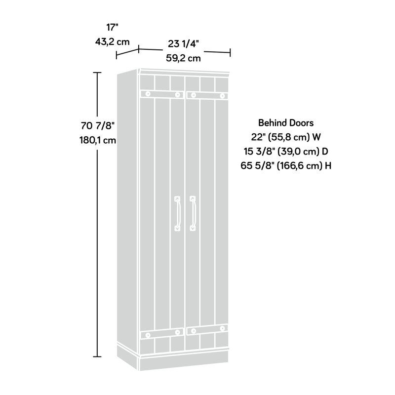 Soft White Tall Kitchen Pantry Cabinet with Adjustable Shelves