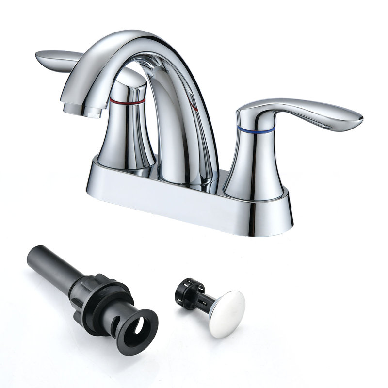 Centerset Bathroom Faucet with Drain Assembly, Chrome