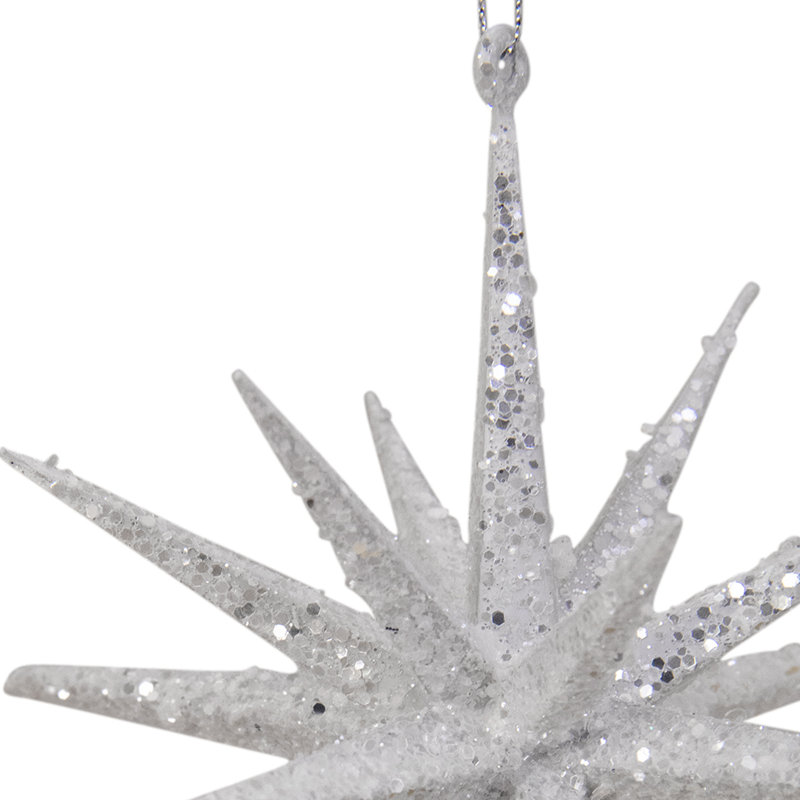 Ornement de Noël 6 po blanc scintillant