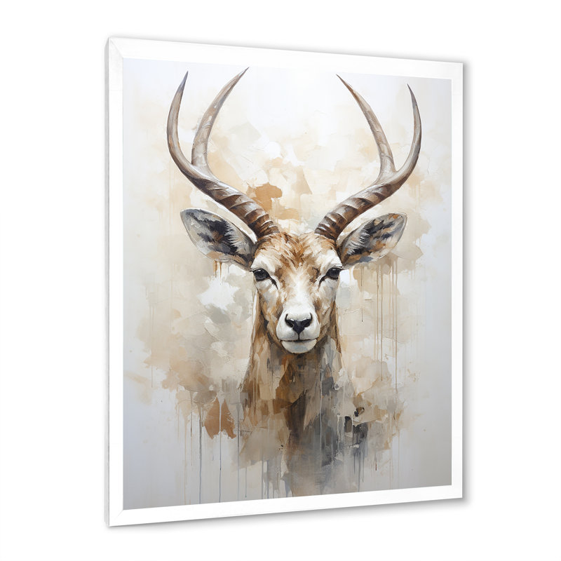Minimalisme antilope Ibex I, H 32 po x l 24 po x P 1 po, Cadre simple blanc