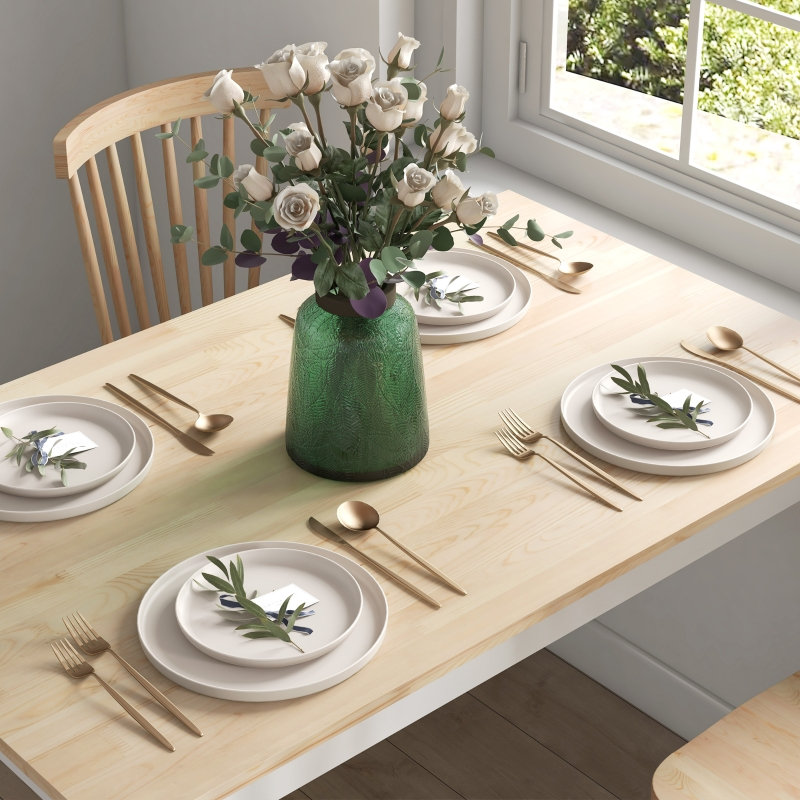 Solid Wood Base Dining Table