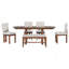 Ensemble de table de salle à manger extensible Traditional avec banc amovible et 4 chaises rembourrées