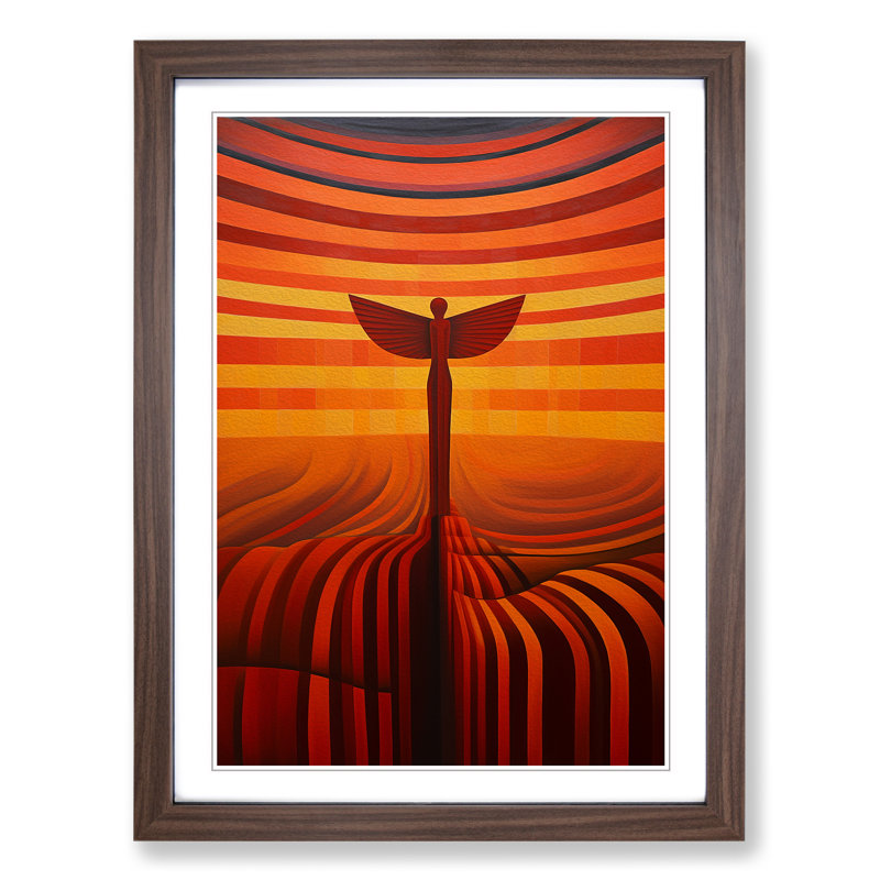 Single Picture Frame Print on Wood, Walnut Framed, 34cm H x 25cm W