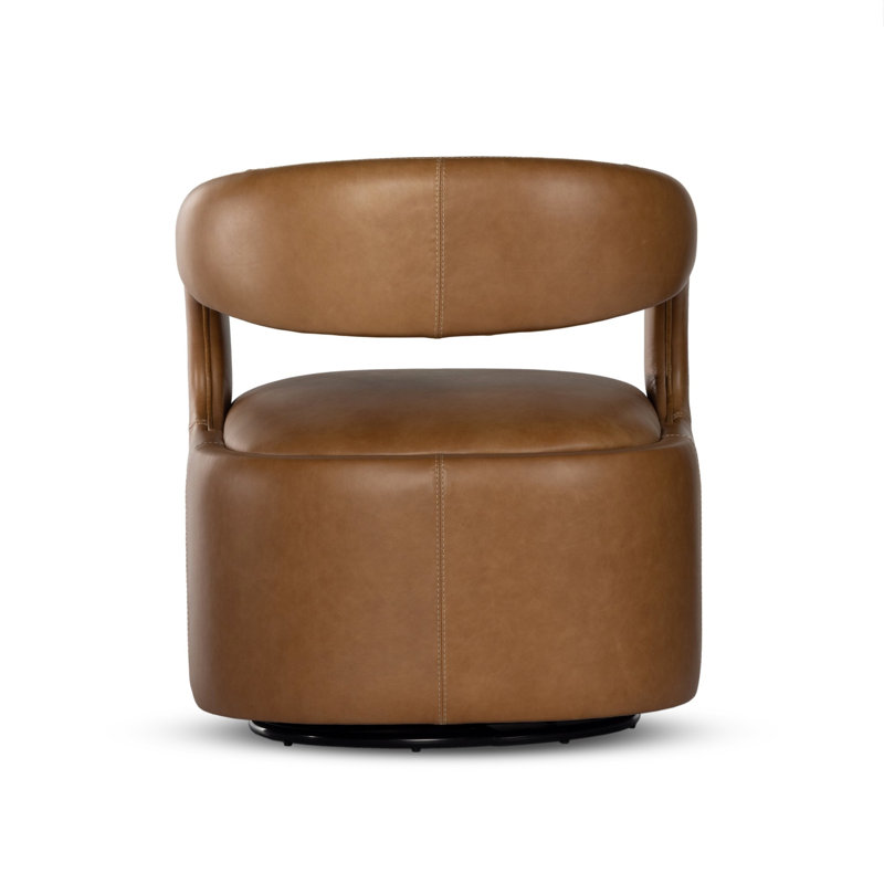 Hawkins Swivel Armchair, Sonoma Butterscotch Top Grain Leather