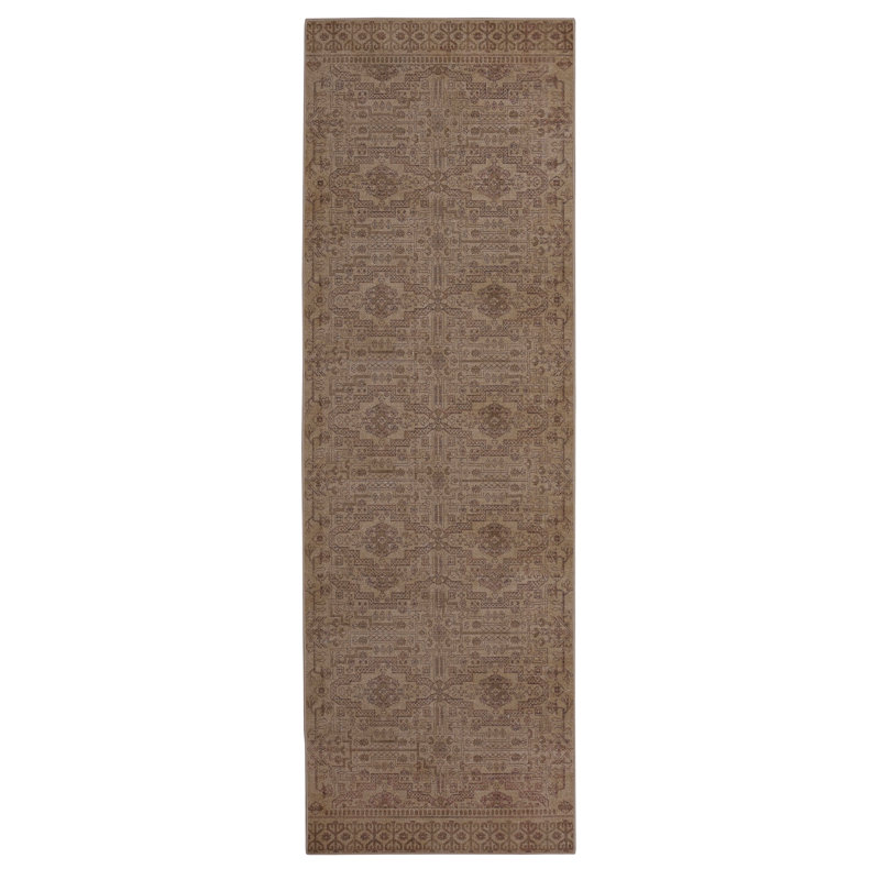 Tapis sable et beige Maril Sloan, Tapis de couloir 1 pi 6 po x 8 pi