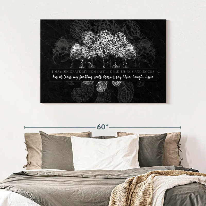 Citation gothique sur toile, H 32 po x l 48 po x P 1,25 po