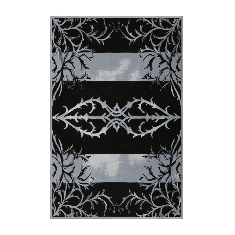 Black Dahlia Rug, Rectangle 8' x 10'