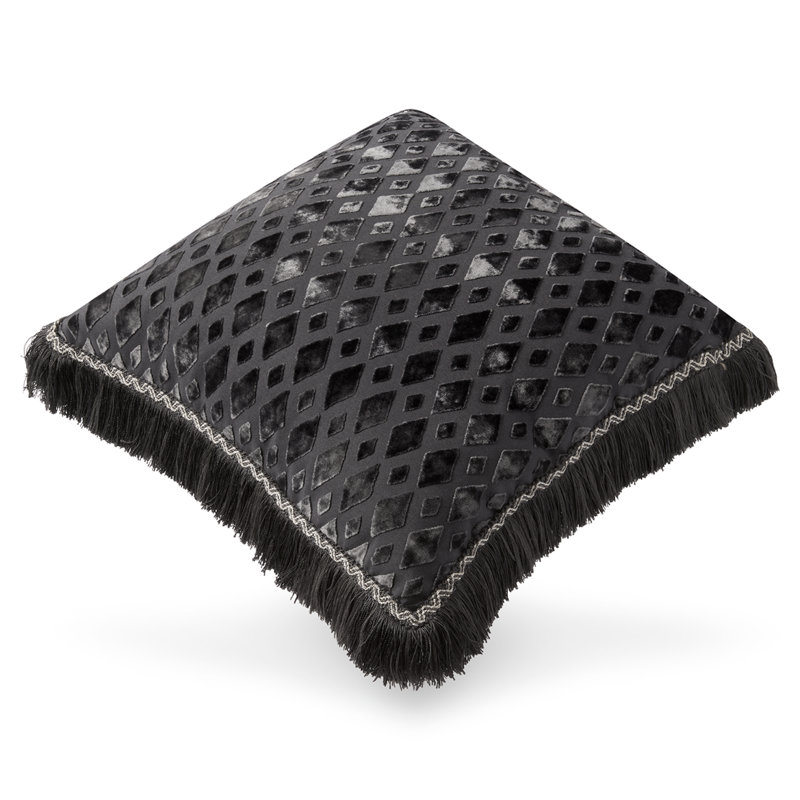 Charcoal Chic Throw Square Pillow Cover & Insert, Black