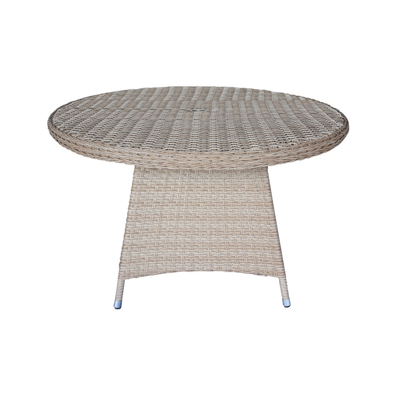 Table de salle à manger ronde en résine tressée