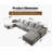 168.5" Modular Sectional Sofa, Oversized U-Shaped Minimalist Couches with 1 Middle Seat and 2 Ottomans Chaise, Modern Deep Seat Convertible Sleeper Sofa, Cloud Plush Corduroy Fabric,7 Seater-2102707311