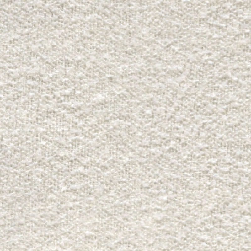 Chantal 24"W Upholstered Polyester Square Pouf with Ivory Boucle Design
