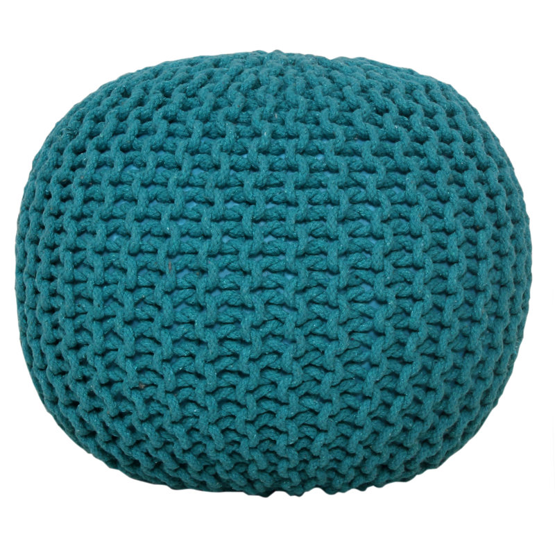 Antoinette 50cm Wide Round Solid Colour Pouffe Ottoman, Teal