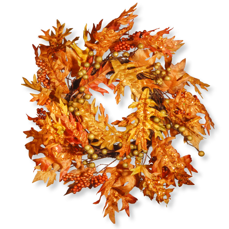 Kesly 24" Maple Leaf and Berry Wreath