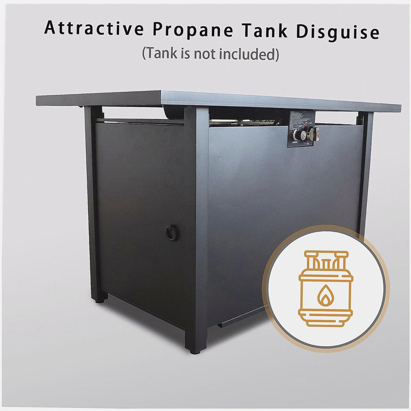 Covered Steel Outdoor Fire Pit Table