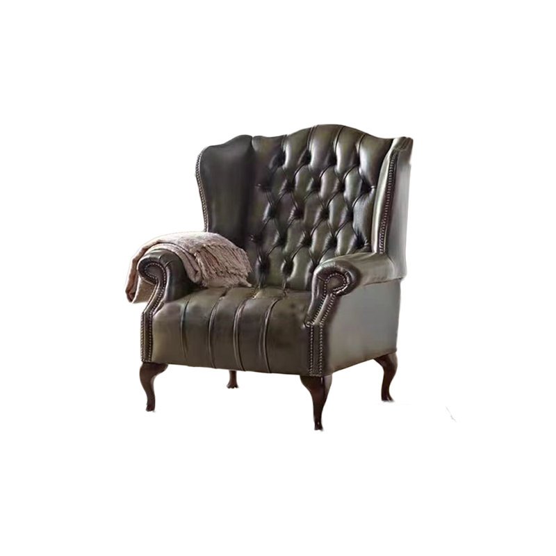 Fauteuil inclinable en cuir lisse avec éponge., Similicuir vert foncé