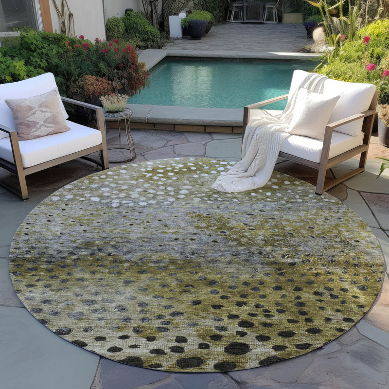 Nuvane Brown Washable Indoor-Outdoor Rug - , 8' x 8'