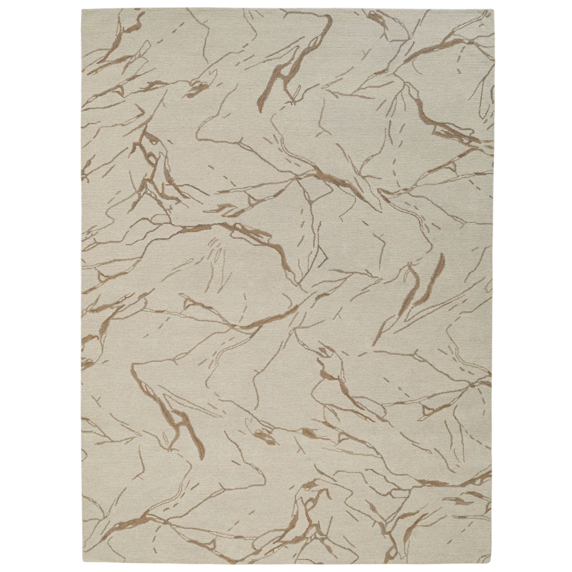 Ada Hand-Tufted Wool Abstract Area Rug, Rectangle 8'9" x 11'9", Ivory