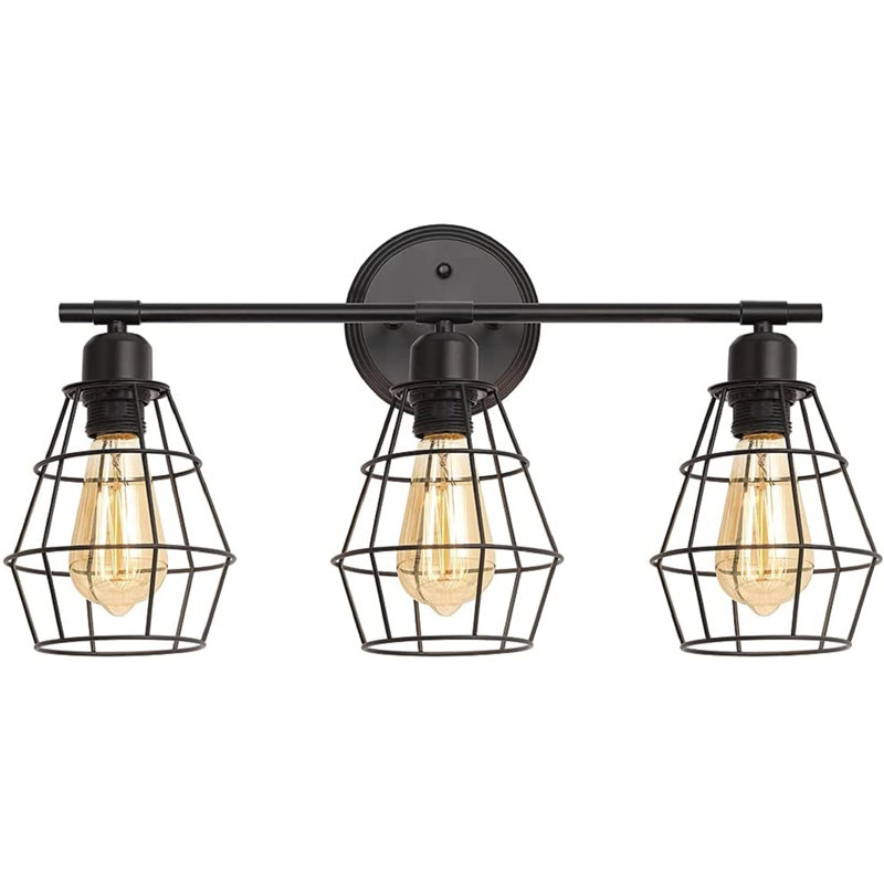 Éclairage pour salle de bain 3 lumières noires