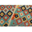 Tapis bleu / beige / rouge / rouge en laine noué à la main de 5 pi 11 po x 7 pi 11 po Céporah