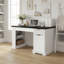 Bureau cannelé moderne de 55 po avec armoire de rangement et tiroirs (tabourets non inclus)-938521709