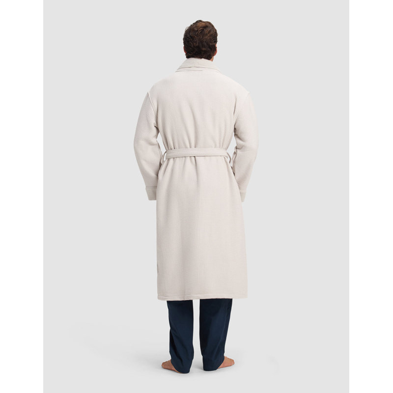 Waffle Bath Robe, XS, Light Gray