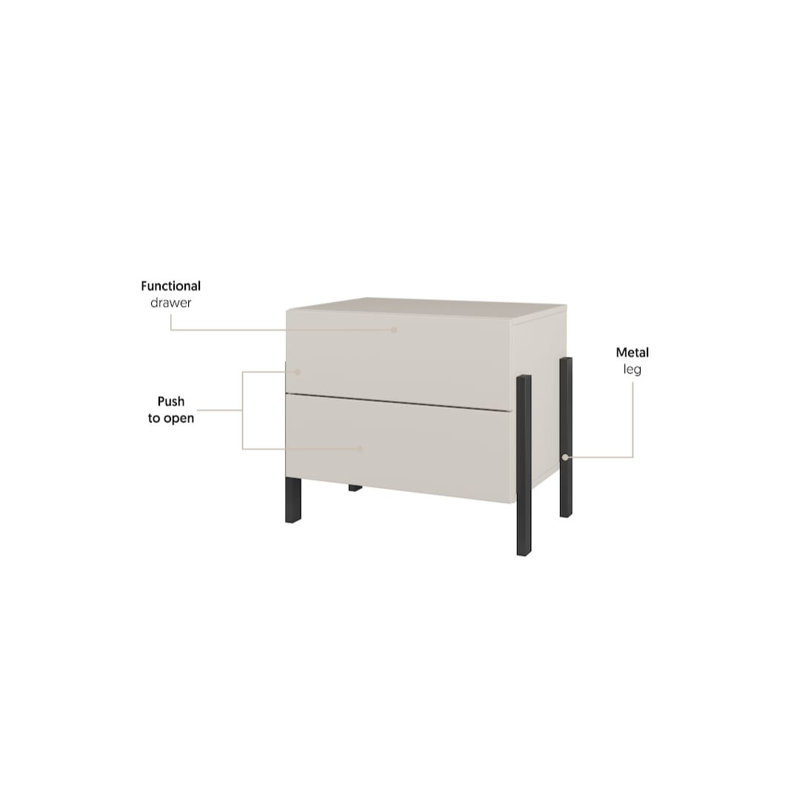 Syohei 55cm W Manufactured Wood Bedside Table