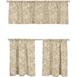 Flora Damask Cotton Tailored Cafe Curtain