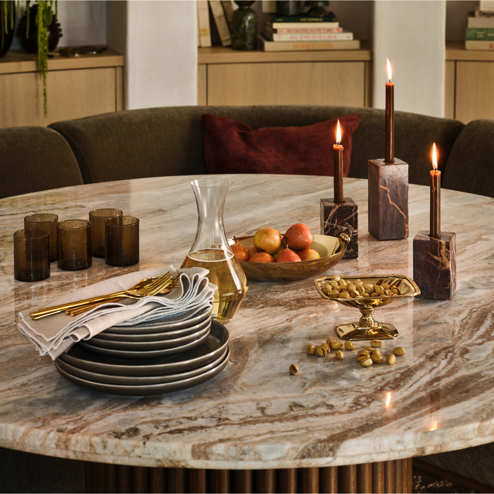  Poise 12 Piece Stoneware Dinnerware Sets ,service For 4, Brown