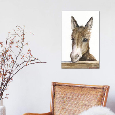 Cute Donkey 1 Piece Wrapped Canvas Painting