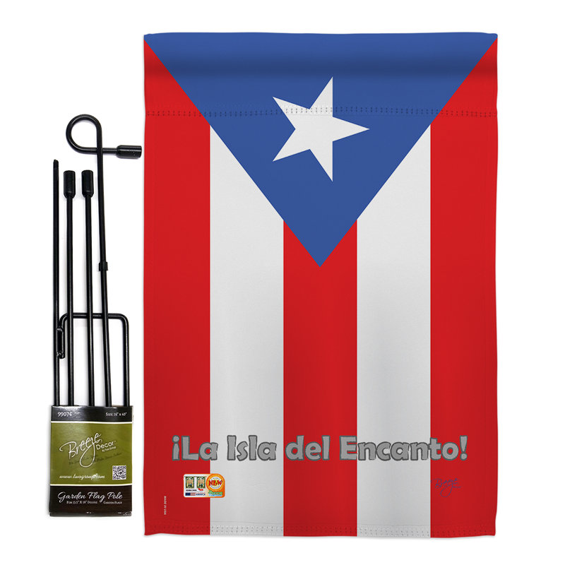 « porto rico of the world national », ensemble de 2 faces verticales en polyester 1 face 7 x 1 pi