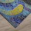Tapis bleu / jaune en polyester tissé à la machine Adelheid-2088702991