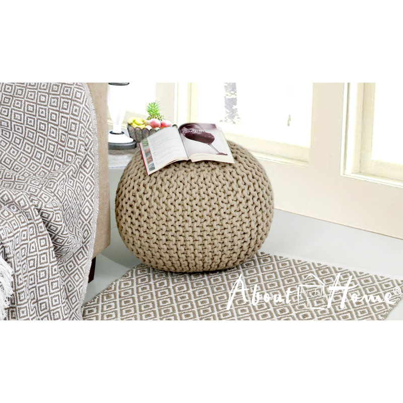Cotton Outdoor Friendly Classic Bean Bag, Beige