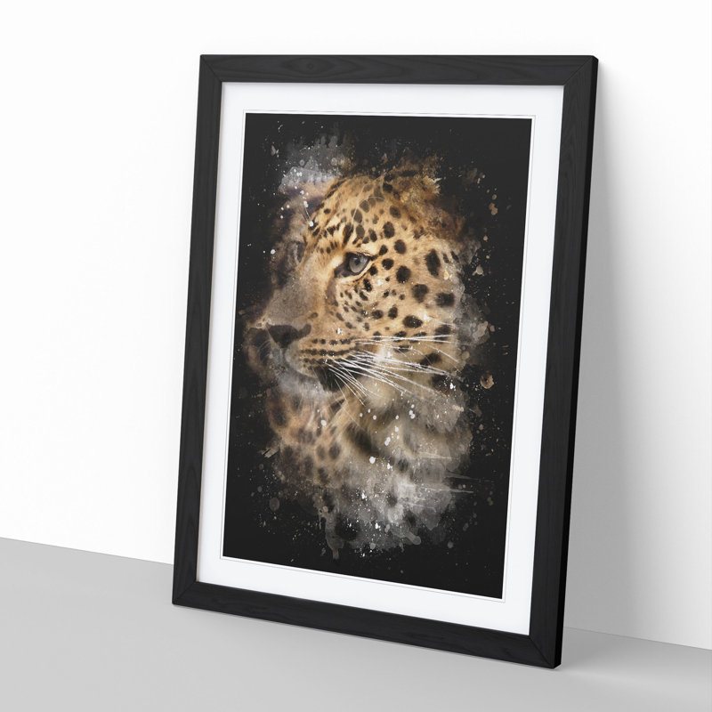 Leopard Vol.1 - Picture Frame Graphic Art, 48cm H x 36cm W x 2cm D, Black Framed