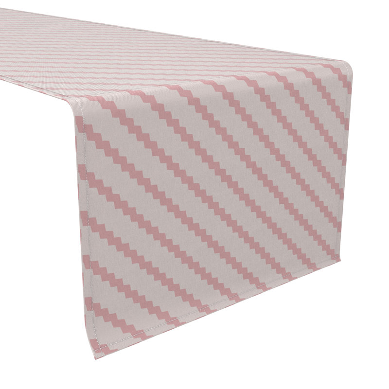 Rectangular Chevron Cotton Twill Table Runner