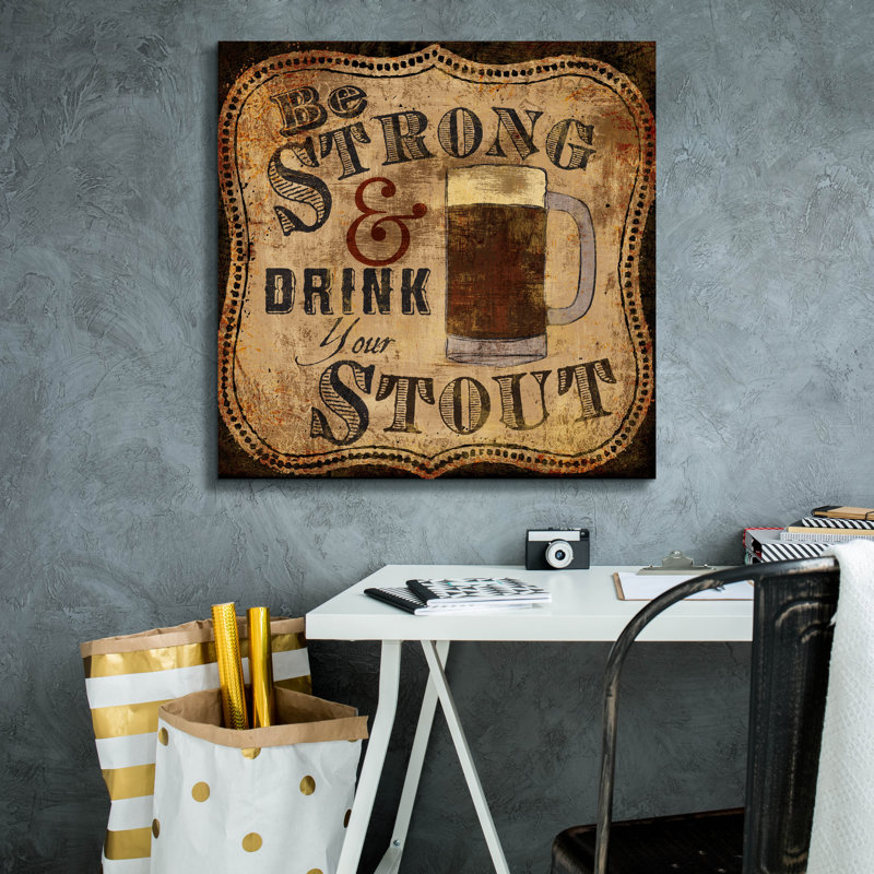 «Strong And Stout» par Art Licensing Studio, art mural sur toile, 18 x 18 po, H 26 po x l 26 po x P 1,5 po