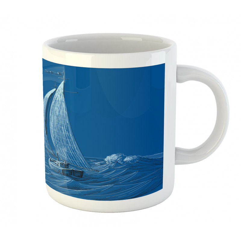 Grande tasse à café nautique voilier