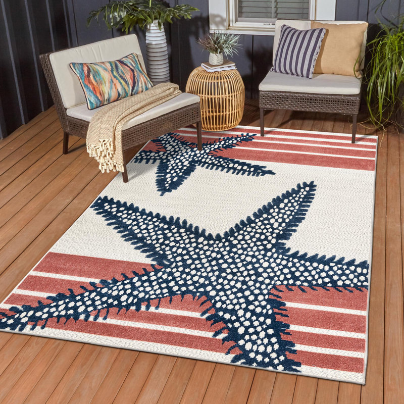 Millville Indoor/Outdoor Rug Ivory, Rectangle 5'3" x 8'